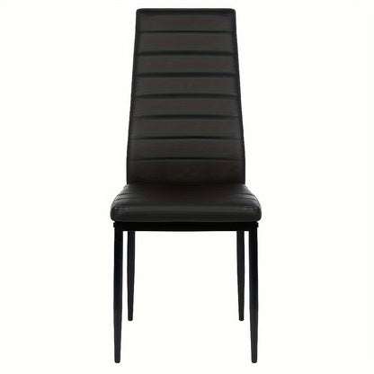 Eetkamerstoelen – Stoelen – Zwarte Stoelen – Keukenstoelen – Design Stoelen – 2 Stuks – Kunstleren Bekleding – Metalen Frame – Zithoogte 45 cm – Comfortabel & Duurzaam