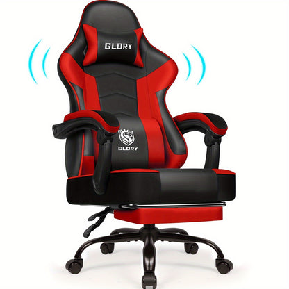 Carroltt Gaming Chair, Gaming Armchair Ergonomic Gamer Chair With Footrest, Headrest Lumbar Cushion, Upholstered Gaming Chair, Swivel Chair, Gaming Chair 150 Kg