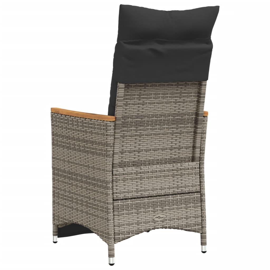 Tuinstoel – Verstelbare Tuinstoel – Balkonstoel – Loungestoel – Poly Rattan – Verstelbare Rugleuning – Afneembare Wasbare Kussens