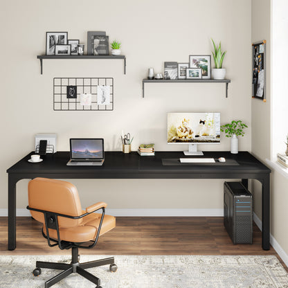 Bureau – Bureautafel – Computertafel – Werkplek – Dubbel Bureau – Extra Lang 199,9 cm – Water- En Krasbestendig Blad – Verstelbare Voetjes