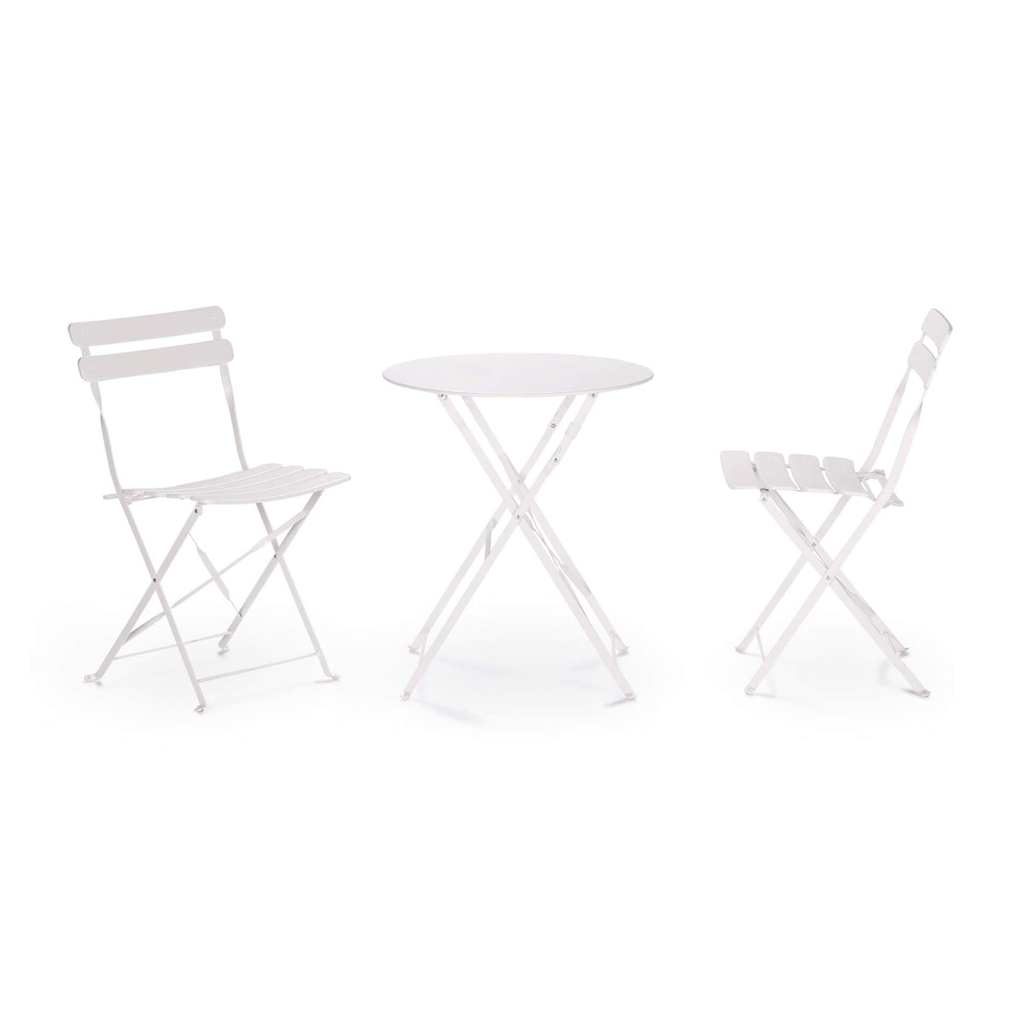 Bistroset – Tuinset – Balkonset – Klapset – Zitgroep – Gepoedercoat Staal – Inklapbaar & Ruimtebesparend 71x60x60 cm – Max. 120 kg Draagkracht