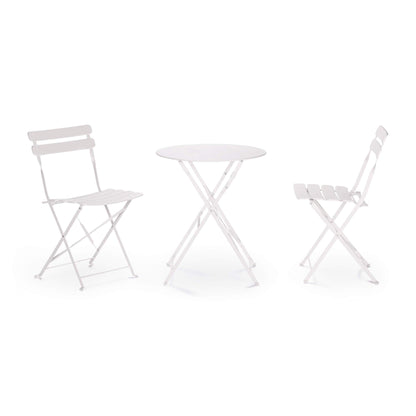 Bistroset – Tuinset – Balkonset – Klapset – Zitgroep – Gepoedercoat Staal – Inklapbaar & Ruimtebesparend 71x60x60 cm – Max. 120 kg Draagkracht
