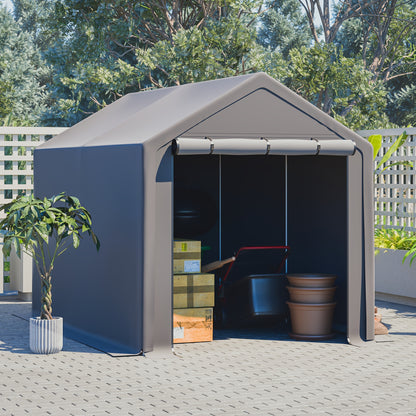 Garage Tent – Fietsenstalling – Opslagtent – Gereedschapsschuur – Tuinberging – 296x190x200 cm – Gegalvaniseerd Stalen Frame – Dubbele Ritssluiting