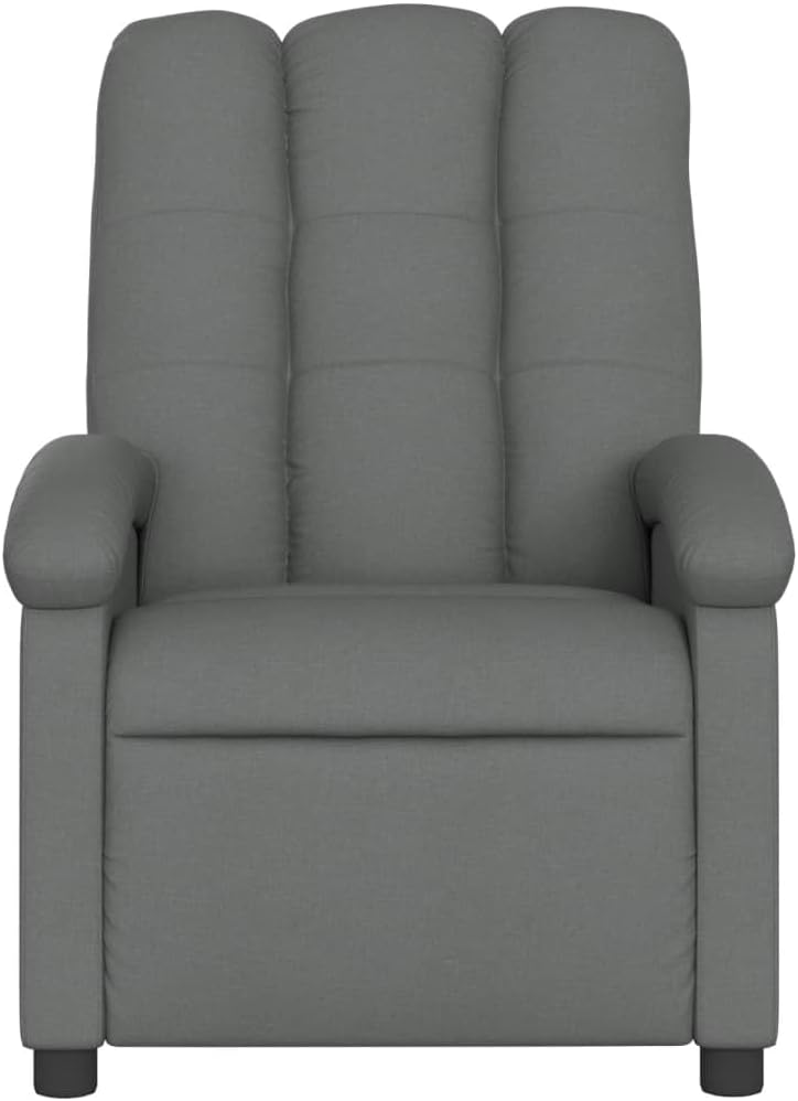 Massage Relaxstoel – Massagestoel – Relaxfauteuil – Verstelbare Stoel – Zithoekstoel – 6 Massagepunten – Donkergrijze Polyester Bekleding
