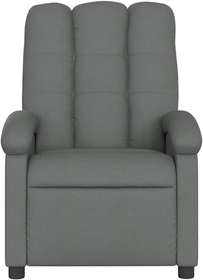 Massage Relaxstoel – Massagestoel – Relaxfauteuil – Verstelbare Stoel – Zithoekstoel – 6 Massagepunten – Donkergrijze Polyester Bekleding
