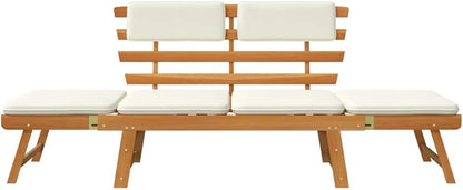 vidaXL Solid Acacia Wood Sunbed/Garden Bench Garden Furniture Sun Lounger Sun Bed Sofa