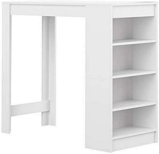 Temahome Bartafel met opbergruimte, Melamine spaanplaat, Wit, 115 x 50 x 102,7 cm
