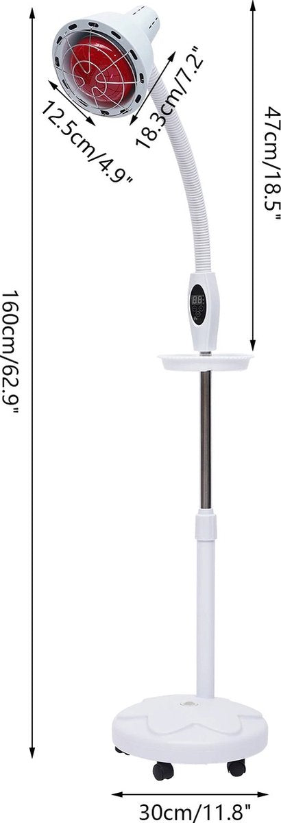 Infrarood lamp - Infrarood lamp voor spieren - Infraroodlamp gewrichten - Verstelbare Temperatuur Warmtelamp -