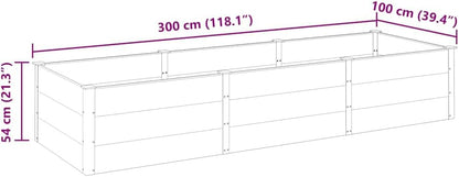 vidaXL Planter raised 300x100x54 cm HKC grey, planter, garden box, plant pot, planters, garden planters, planters, planters, planters, planter, planters - QUORE