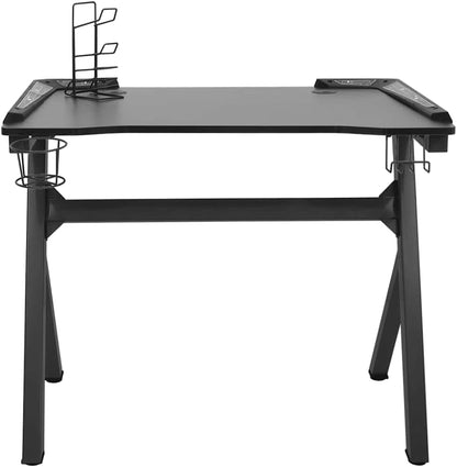 LED Gaming Bureau – Gamer Bureau – RGB Bureau – Gaming Desk – Computerbureau – 110x60x75 cm – Ergonomisch Ontwerp – RGB LED Verlichting