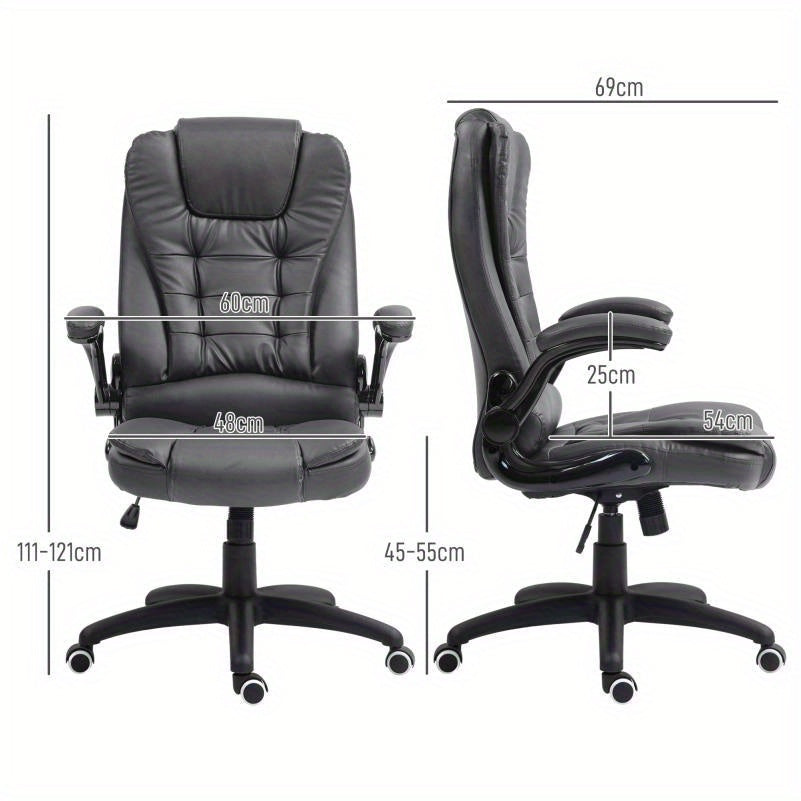 Ergonomische Bureaustoel – Bureaustoel Met Hoge Rugleuning – Kantoorstoel – Werkstoel – Deskchair – Verstelbare Armleuningen – Stevig PVC Frame – Comfortabele Zithouding