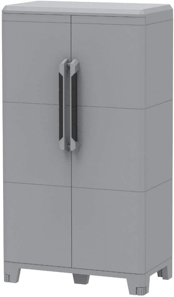 Terry, Transforming Modular 3 high cabinet for outdoor, 2 doors, material: plastic, dimensions: 78 x 43.7 x 143 cm - QUORE