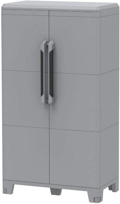 Terry, Transforming Modular 3 high cabinet for outdoor, 2 doors, material: plastic, dimensions: 78 x 43.7 x 143 cm - QUORE