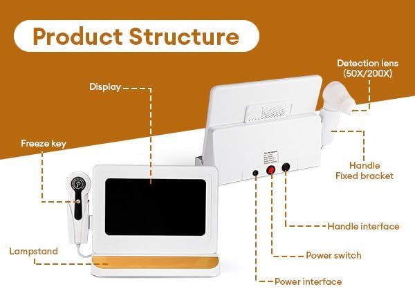 Skin Diagnosis Hair Analyzer, 11 inch HD Screen Scalp Analyse Machine, digitale haarfollikeldetector met 50x/200x Dual Heads voor thuis, schoonheidssalon spa