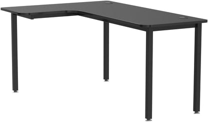 Eureka Ergonomisch L-vormig gaming-bureau, 155 x 110 cm hoekbureau. Grote pc-gaming-tafel met kabelbeheersysteem en muismat voor thuiskantoor. Zwart, links