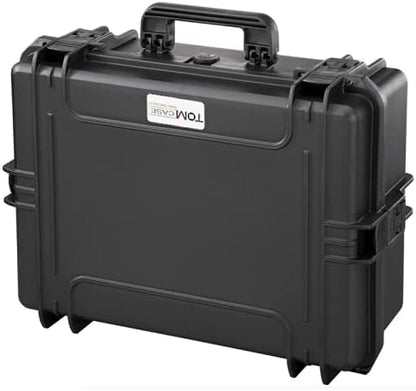TOMcase waterdichte Buitenkoffer 56x43x22 cm met Rasterschuim/Kubusschuim; IP67 Transportkoffer (Zwart)
