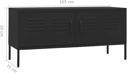 vidaXL TV cabinet 105x35x50cm steel black,tv furniture set,tv cabinet,tv furniture,tv furniture sets,tv furniture,tv furniture,tv furniture,tv furniture