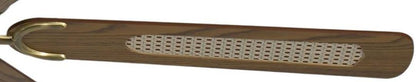 Potkuri Plafondventilator zonder verlichting, behuizing messing antiek, omkeerbare vleugels eiken of eiken met rotaninzet, 132 cm, voor ruimtes tot 25 m²