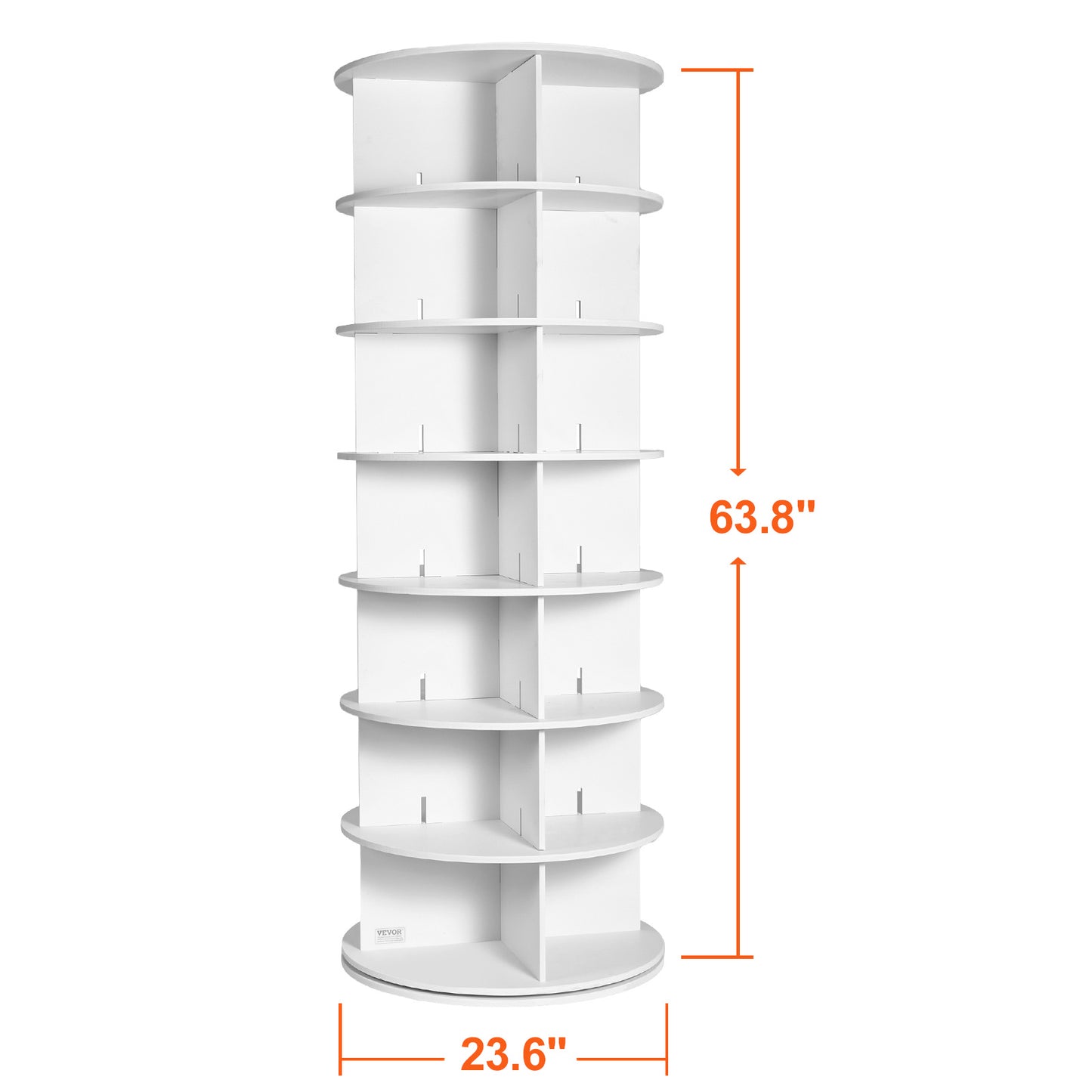 VEVOR 7-Tier Rotating Shoe Rack Tower 360° Spinning Shoe Display Carousel White