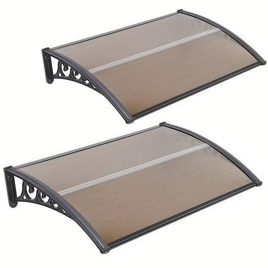 Zonnescherm – Zonwering – Uv-scherm – Privacyscherm – Inklapbaar – 2 Stuks – 120x80 cm – Polycarbonaat Panelen – Zwart Pp Frame – Eenvoudige Montage – Duurzaam & Uv-beschermend