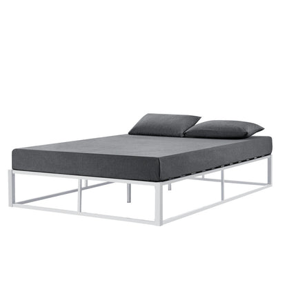 Bedframe – Metalen Bed – Bedframe Met Lattenbodem – Stabiel Bed – Tweepersoonsbed – Zwart – Stevig Gecoat Staal – Onderhoudsvriendelijk