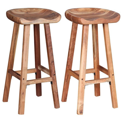 Barkrukken – Barstoelen – Keukenstoelen – Barstoelen Set – Krukken – Massief Acaciahout – Met Rugleuning