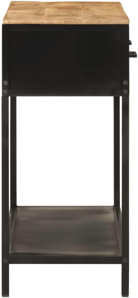 vidaXL Wall table 100x35x76 cm solid mango wood and iron, cabinet, hallway cabinet, hallway cabinet, side cabinet, entrance cabinet, side shelf, high shelf, TV console, media cabinet