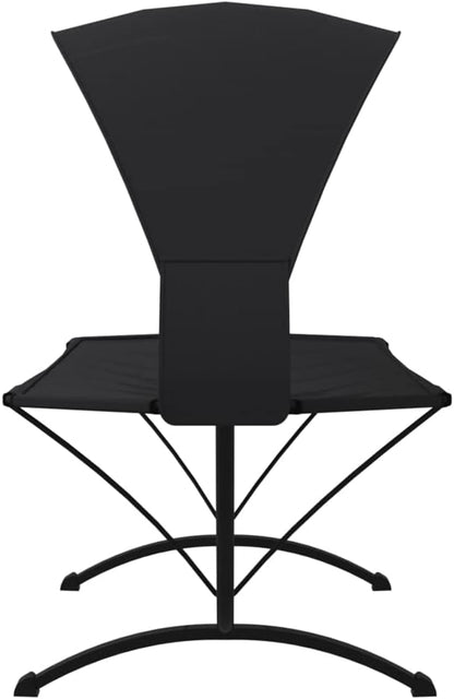 Sunbath, Outdoor Sun Lounger with Sun Canopy, Black, Steel and Oxford Fabric, Outdoor Sun Lounger, Beach Lounger, Relax Chair for Garden, Patio, Balcony, Camping - QUORE