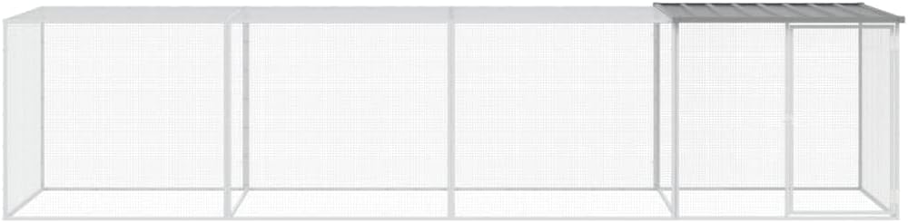 Kippenren – Kippenhok – Buitenren – Dierenren – Kippenkooi – Gegalvaniseerd Staal – Met Dak 404x98x90 cm