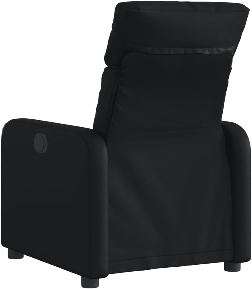 Recliner Chair Electric Black Faux Leather TV Chair with Reclining Function Single Reclining Chair Relax Chair for Living Room Bedroom Electric Tilt System MA8