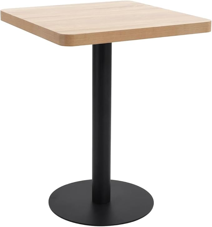 vidaXL Bistro Table Patio Table Balcony Table Bistro Table Bistro Furniture Cafe Table Bistro Tables Bistro Table Furniture MDF Light Brown - QUORE
