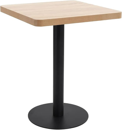 vidaXL Bistro Table Patio Table Balcony Table Bistro Table Bistro Furniture Cafe Table Bistro Tables Bistro Table Furniture MDF Light Brown - QUORE