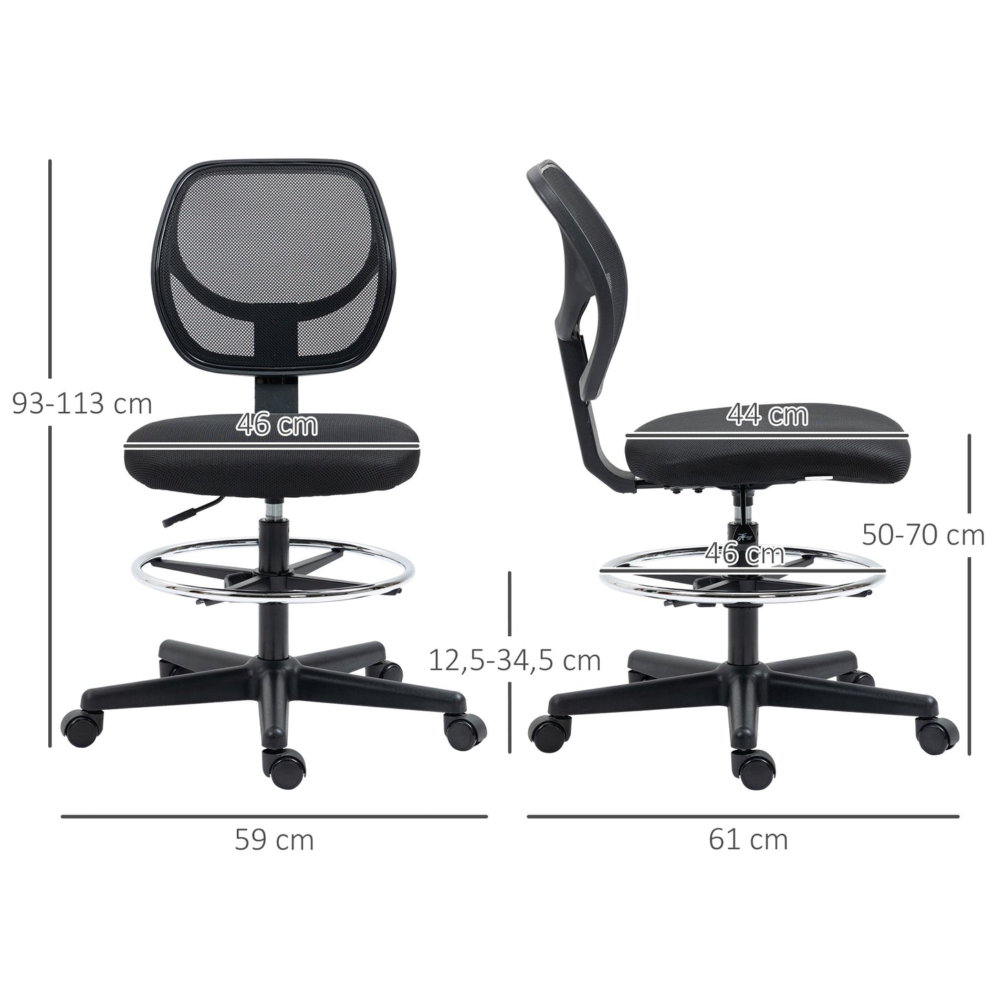 Bureaustoel – Ergonomische Stoel – Draaistoel – Werkstoel – Bureaustoelen Voor Volwassenen – Verstelbare Voetsteun – Mesh Rugleuning – 360° Zwenkwielen