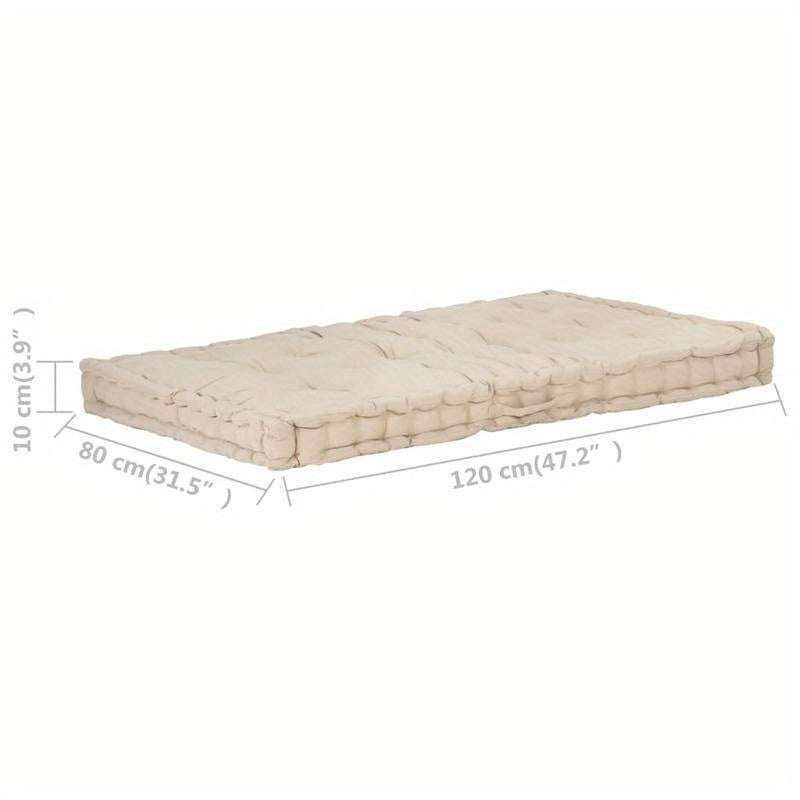 Palletkussen – Zitkussen – Tuinkussen – Loungekussen – Palletbankkussen – Beige – 120x80x10 cm – Comfortabele Dikke Zitlaag – Onderhoudsvriendelijk & Machinewasbaar