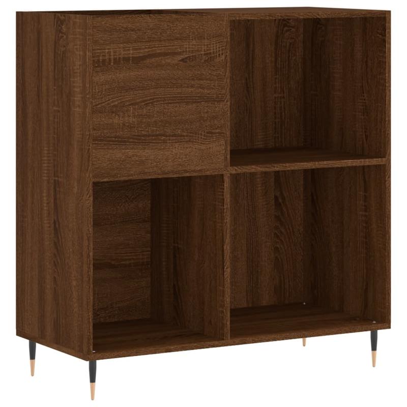 Platenspelerstandaard – Vinylmeubel – Platenkast – Audio Meubel – Bruin Eikenhout – Stevig Multiplex – 84,5x38x89 cm