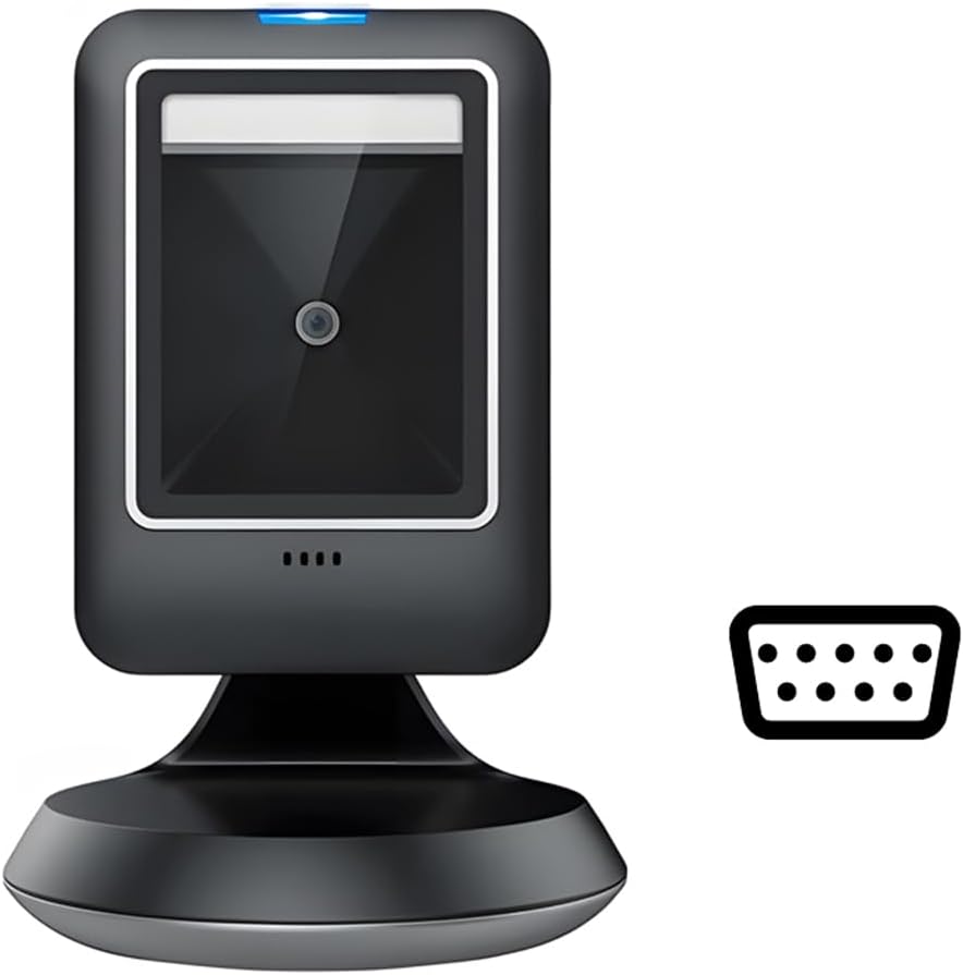 HD-S63-RS232, Streepjescodescanner, QR/1D/2D-lezer, RS232, Auto-Sense, IP54, Plug & Play, Compatibel met Meerdere Besturingssystemen, Lezen van Schermen