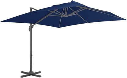 vidaXL Zweefparasol met aluminium paal 3x3 m azuurblauw