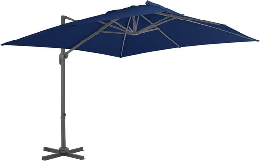 vidaXL Zweefparasol met aluminium paal 3x3 m azuurblauw