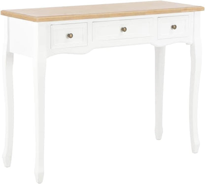 vidaXL Side Table with 3 Drawers White Dressing Table Makeup Table Bedroom Table