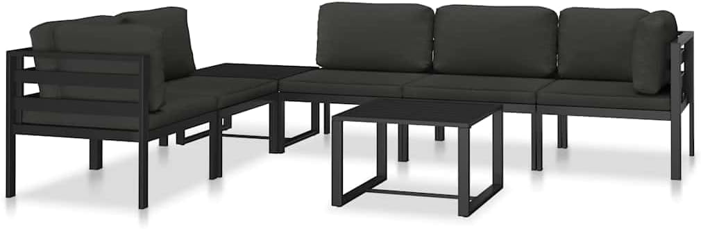 vidaXL Single Seat Sofa with Cushions Single Seat Sofa Sofa Furniture Seating Sofa Single Sofa Lounge Sofa Garden Bench Seating Sofa Aluminium Anthracite - QUORE