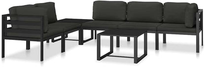 vidaXL Single Seat Sofa with Cushions Single Seat Sofa Sofa Furniture Seating Sofa Single Sofa Lounge Sofa Garden Bench Seating Sofa Aluminium Anthracite - QUORE