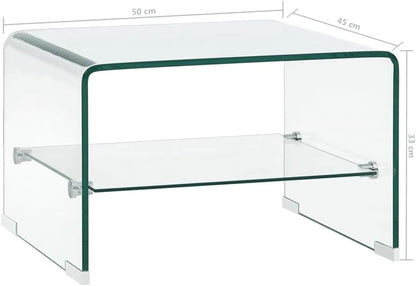 vidaXL Salontafel 50x45x33 cm gehard glas transparant