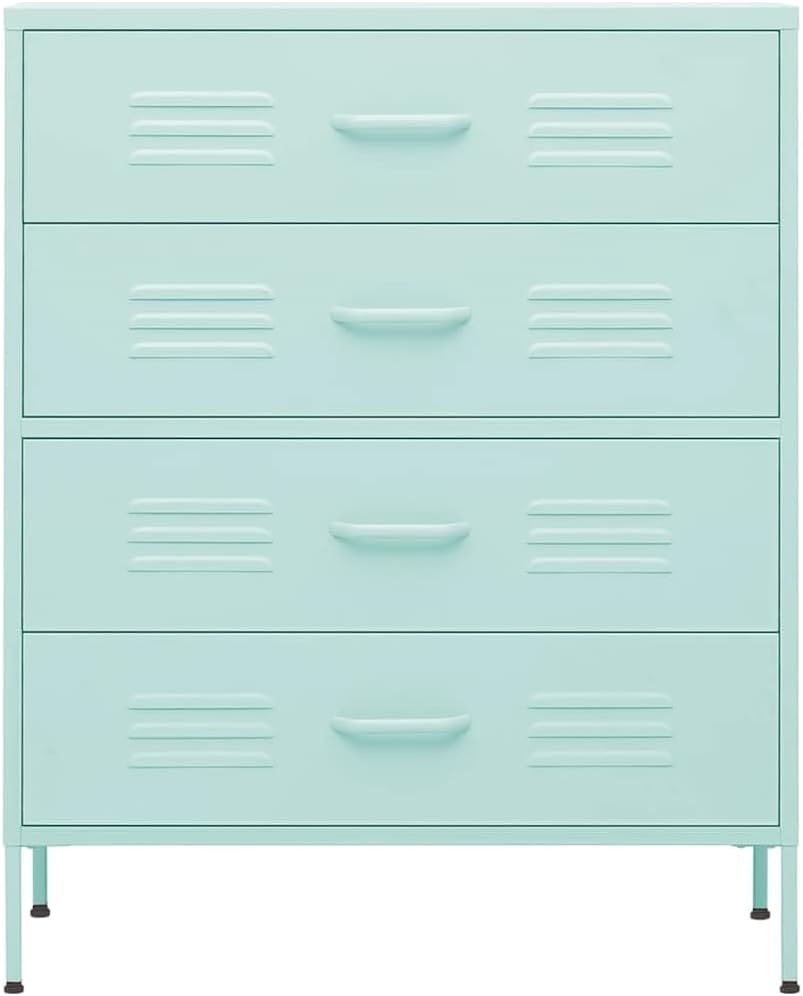 vidaXL Chest of drawers 80x35x101.6 cm steel mint coloured, chest of drawers, drawer cabinet, side cupboards, drawer cabinets, side cabinets, cupboards, cupboards, cupboards, cupboards