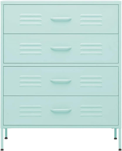 vidaXL Chest of drawers 80x35x101.6 cm steel mint coloured, chest of drawers, drawer cabinet, side cupboards, drawer cabinets, side cabinets, cupboards, cupboards, cupboards, cupboards