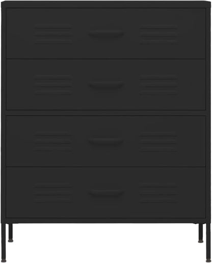 vidaXL Chest of drawers 80x35x101.6 cm steel black, chest of drawers, drawer cabinet, side cupboards, drawer cabinets, side cabinets, cupboards, cupboards, cupboards, cupboards