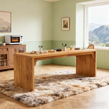 180x59x75cm Extra Long Dining Table | Multi Functional Farmhouse Brown Dinner Table for Home Dining, Conference Meal, Family Gathering, Daily Gift Idea and Home Essential - BYBLIGHT, Contemporary Style, Engineered Wood Top an