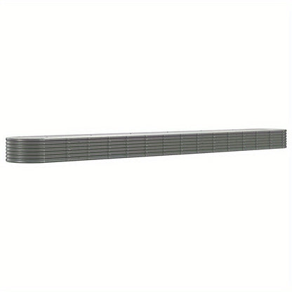 Verhoogde Plantenbak – Metaalbak – Kruidenbak – Bloembak – Tuinbak – Grijs – Roestvrij Poedercoating – 620x80x36 cm – Duurzaam Met Goede Drainage