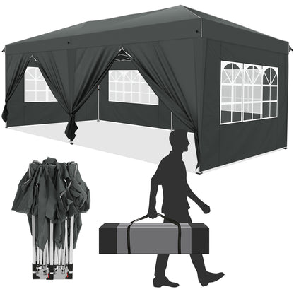 3×6m Foldable Canopy Tent, Party Tent, Easy To Assemble, Safe And Stable, Suitable For All Kinds Of Outdoor Activities, Such As Weddings, Camping, Parties, Etc.