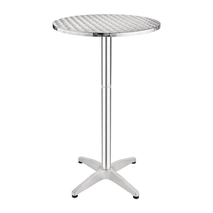 Bolero Hoge Tafel 60cm - Roestvrijstalen Weerbestendige Ronde Bar Bistro Pub Tafel Terras Tuinmeubilair voor Binnen & Buiten U502
