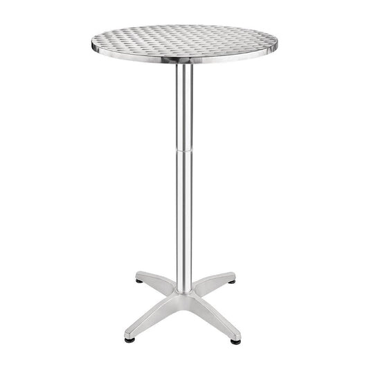 Bolero Hoge Tafel 60cm - Roestvrijstalen Weerbestendige Ronde Bar Bistro Pub Tafel Terras Tuinmeubilair voor Binnen & Buiten U502